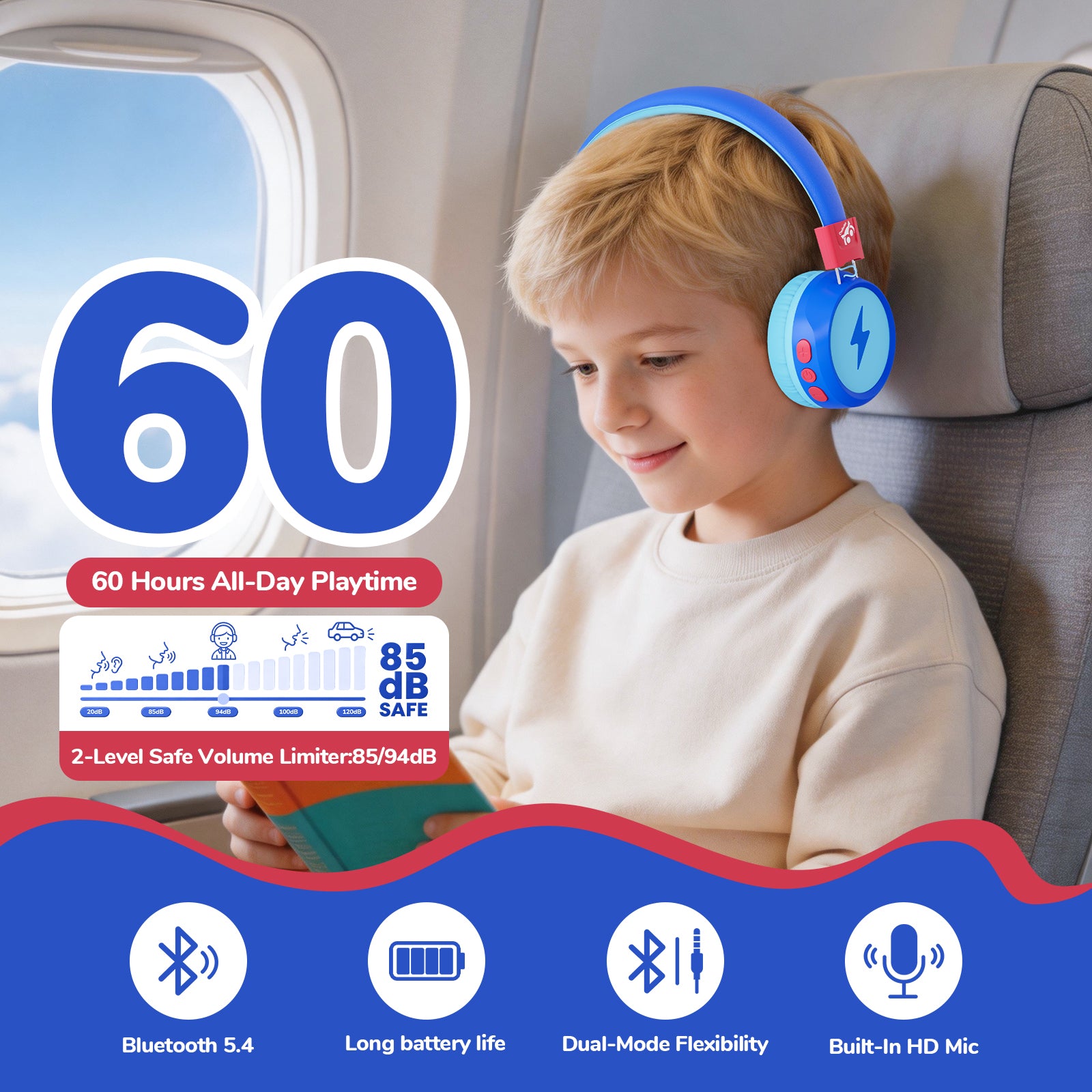 Owliwise Kids Bluetooth Headphones 丨Flare series-thumbmail-2